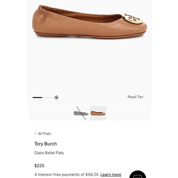 Tory Burch Claire ‘Royal Tan’ Women Ballet Flats - SZ 6 - Picture 2 of 16
